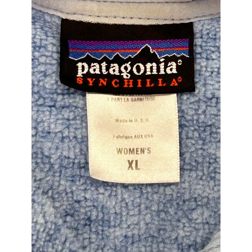 Patagonia Synchilla Fleece Pullover Women's XL Blue Marl Heather Quarter Zip